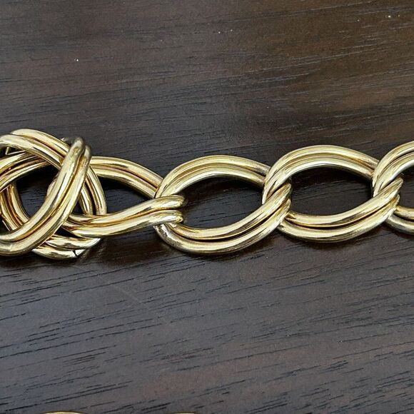 Vintage St. John Belt Gold Tone Adjustable Chain Link Signature Statement Logo main image 7